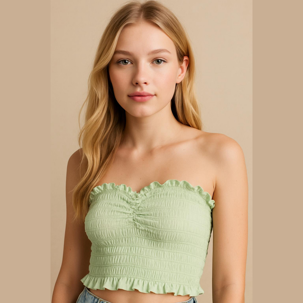 Rue21 Light Green Ruffled Crop Top - Medium - Picture 5 of 5